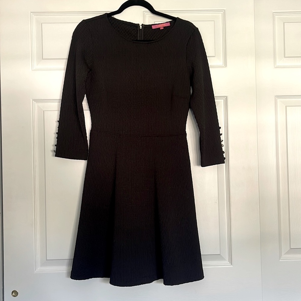 Catherine Catherine Malandrino Black Jacquard Fit and Flare Dress
